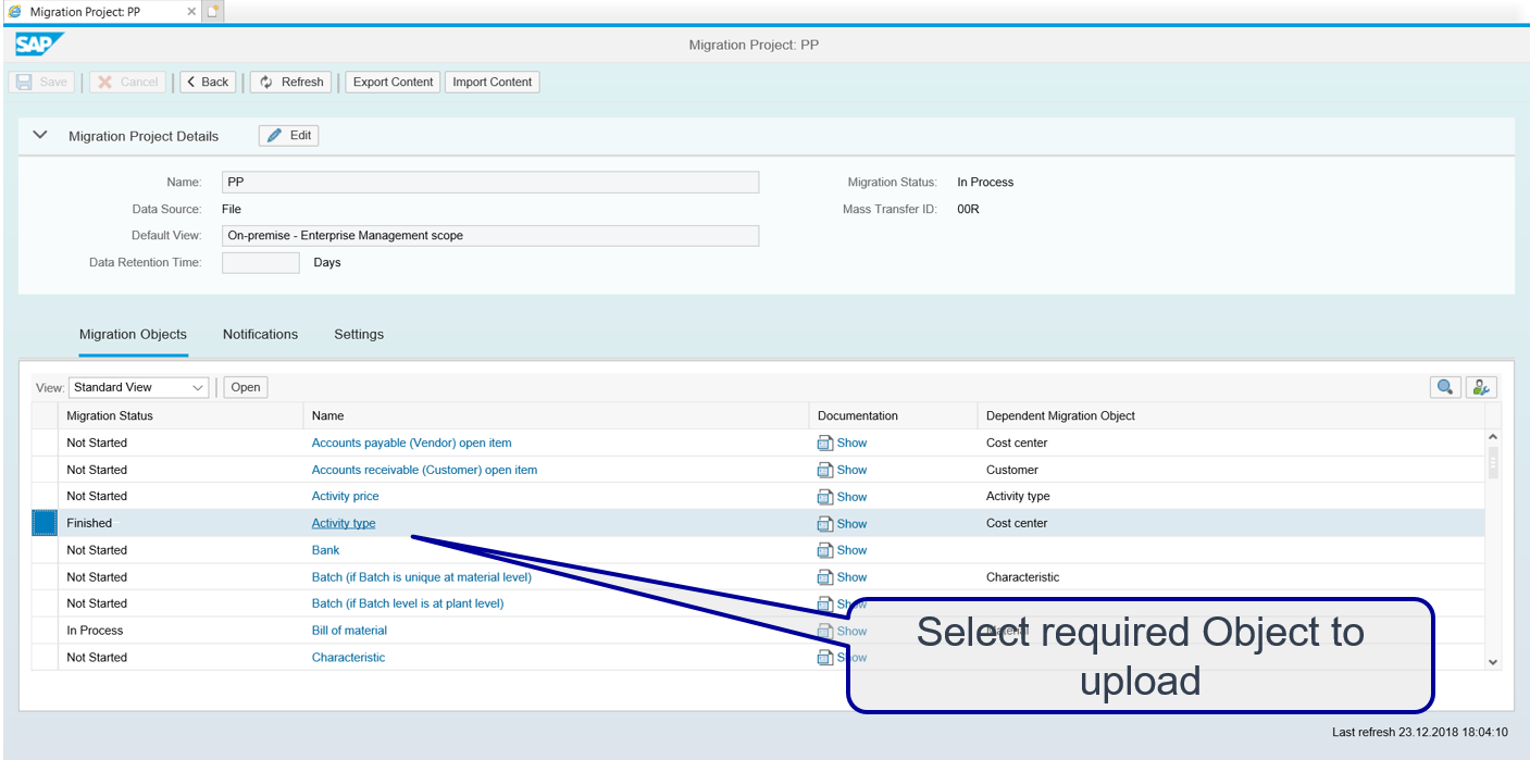 SAP S 4 HANA Migration Cockpit LTMC Activity Type Master Data